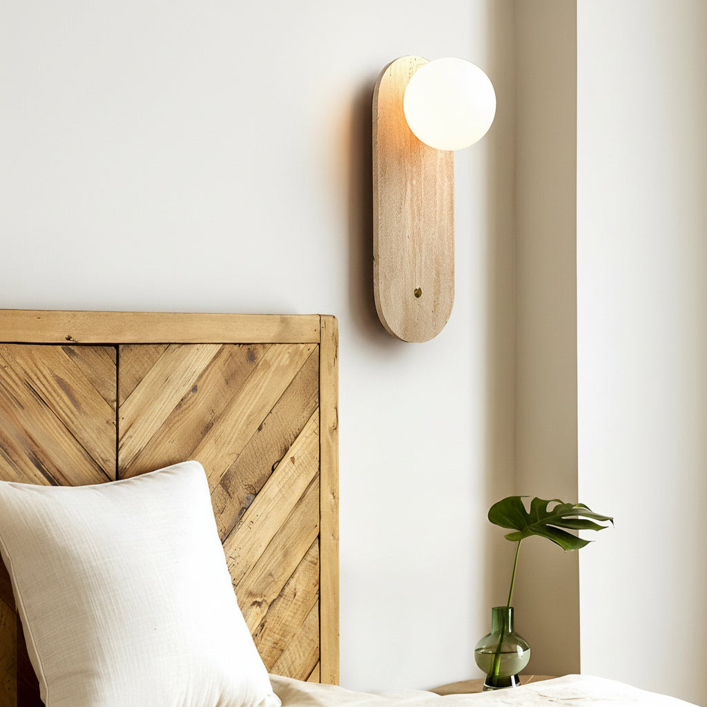 Natural Stone Wall Light - Yellow LED Sconce