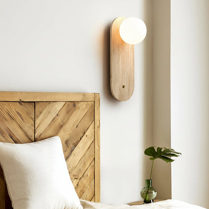 Natural Stone Wall Light - Yellow LED Sconce
