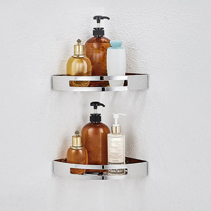 Luxury Chrome Bathroom Shelf Set Stainless Steel Corner Rack