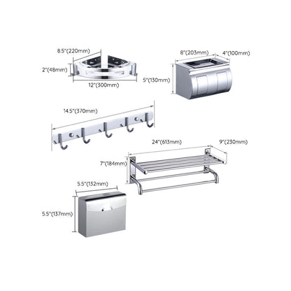 Modern Silver Bathroom Accessories Set