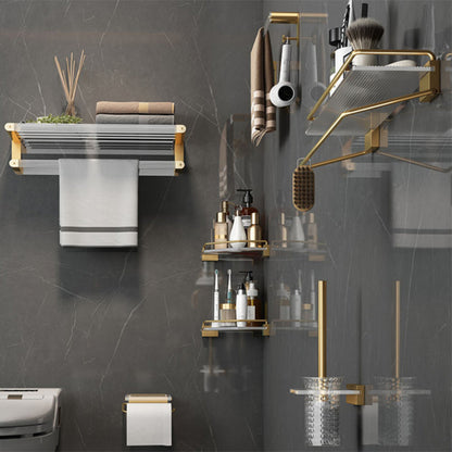 Luxury Gold Bathroom Set Towel Holder Shelf Accessories