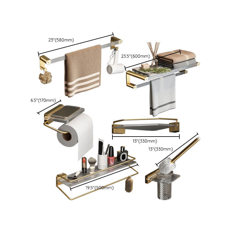 Luxury Gold Bathroom Set Towel Holder Shelf Accessories