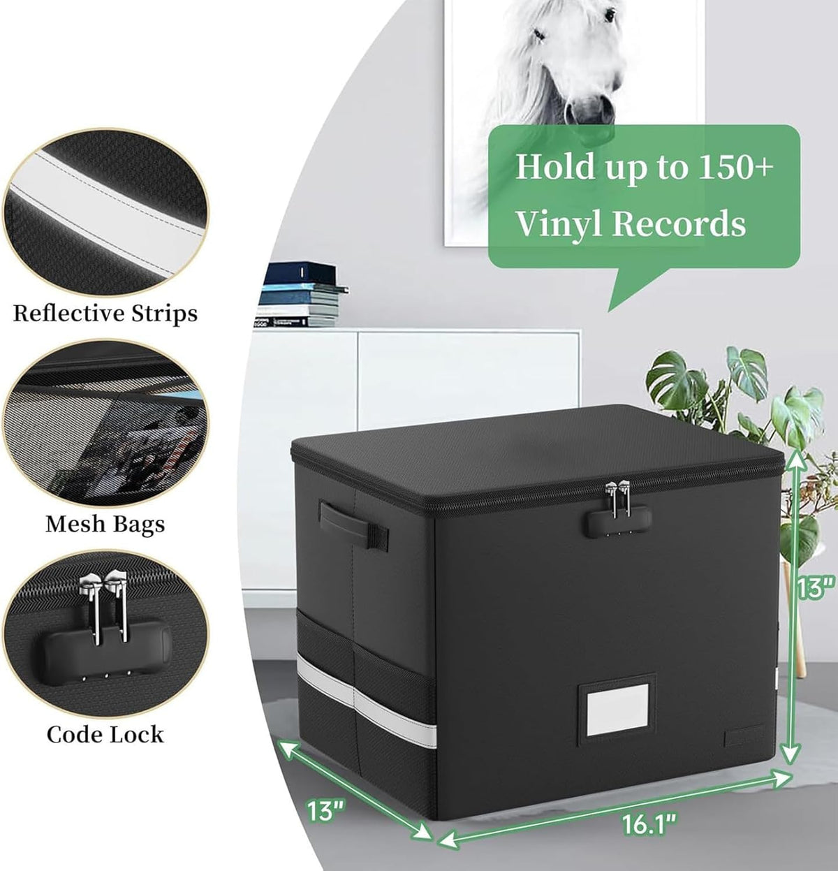 Durable Vinyl Record Storage Box – Waterproof Protector Case