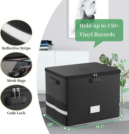 Durable Vinyl Record Storage Box – Waterproof Protector Case