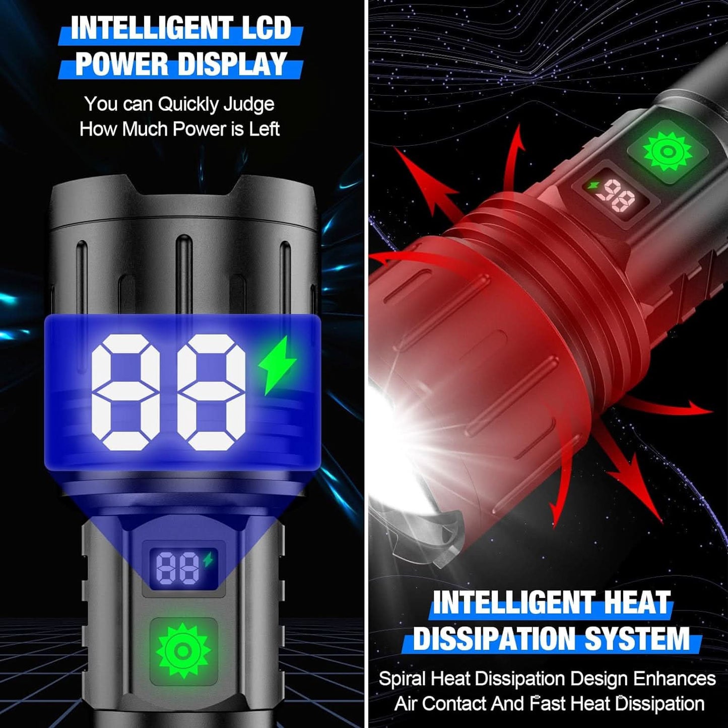 Bright X100 LED Flashlight with Power Bank