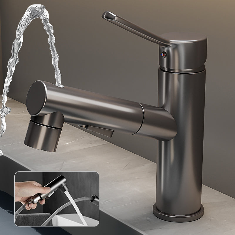 Modern Single Handle Bathroom Faucet with Pull Out Spray - Cofik