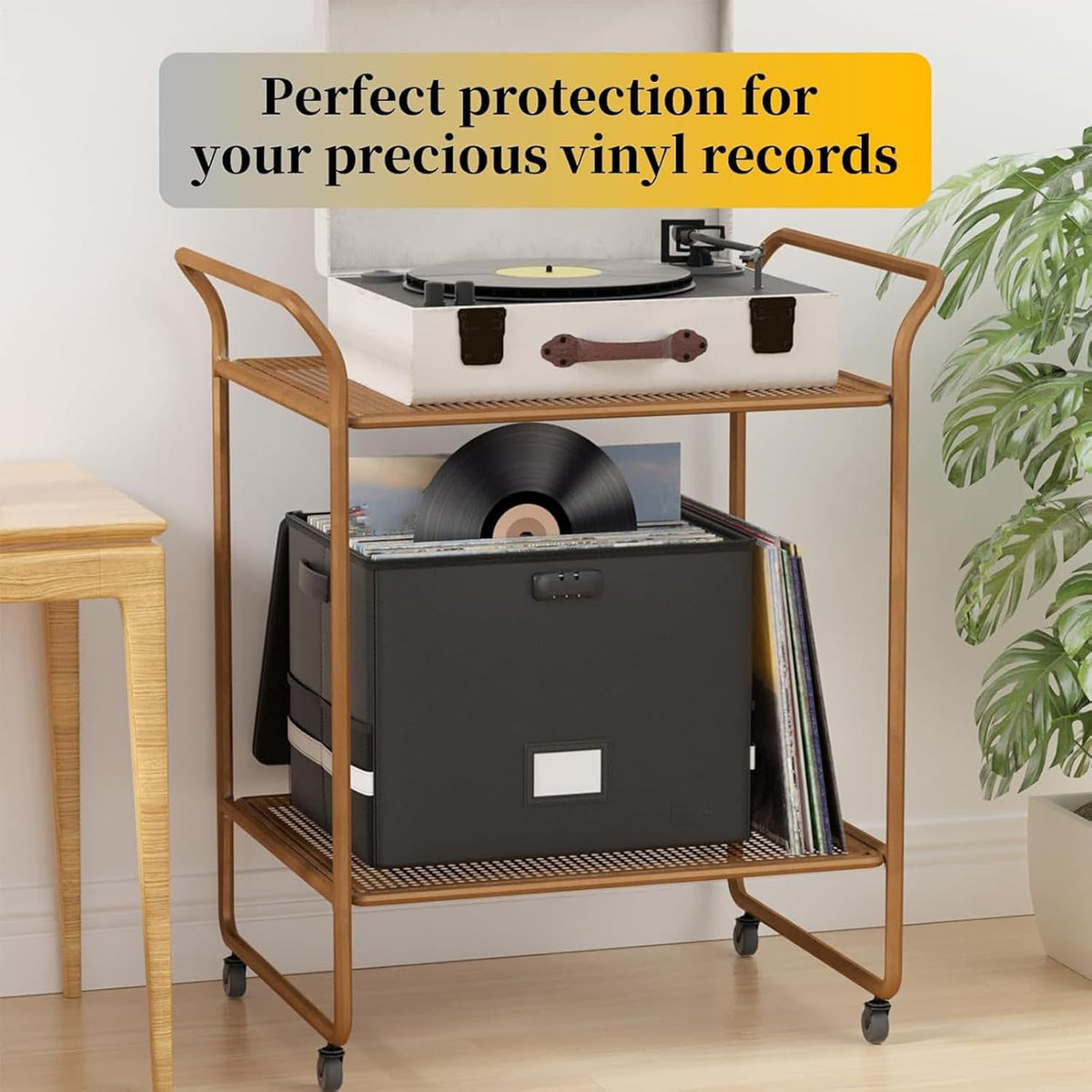 Durable Vinyl Record Storage Box – Waterproof Protector Case
