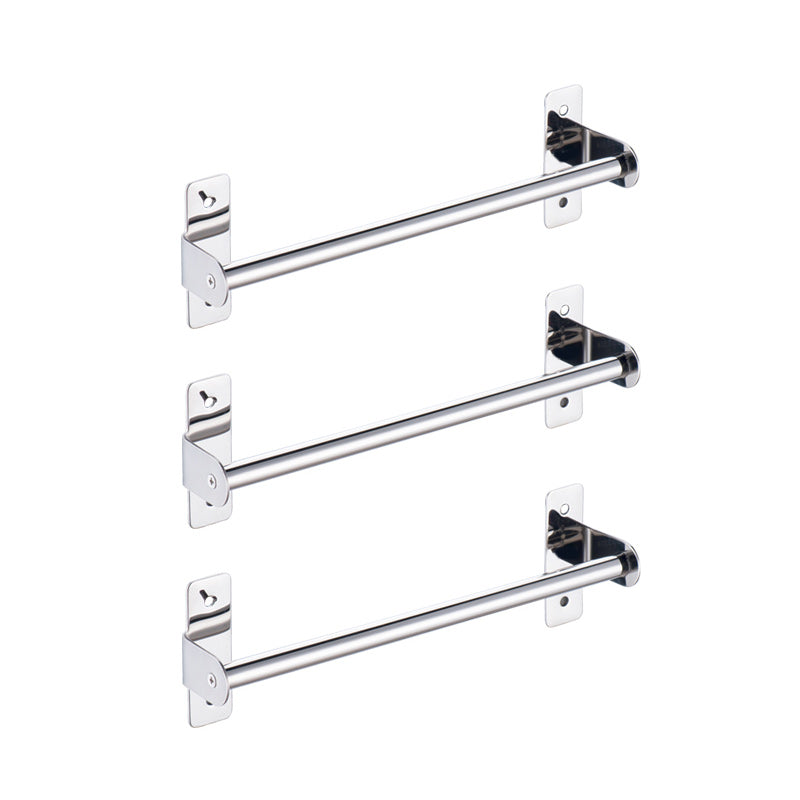 Silver 3-Piece Bathroom Accessory Set Modern Holder