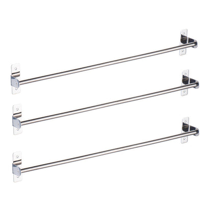 Silver 3-Piece Bathroom Accessory Set Modern Holder