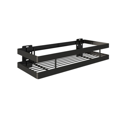 Modern 2-Piece Black Metal Bathroom Shelf Set