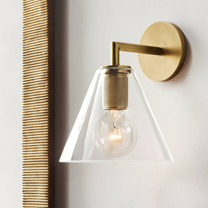 Contemporary Gold Glass LED Wall Light