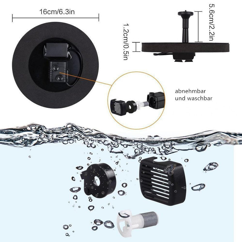 Solar Powered Fountain Pump for Garden and Pond Decor