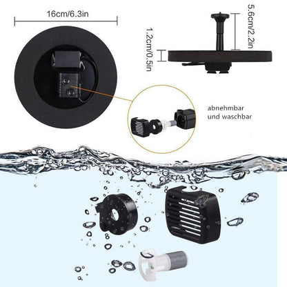Solar Powered Fountain Pump for Garden and Pond Decor