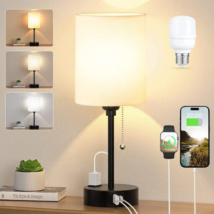 Smart Table Lamp with USB Charging and Color Options