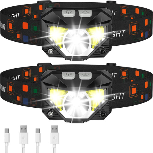 Bright LED Headlight with Motion Sensor - 2 Pack - Cofik