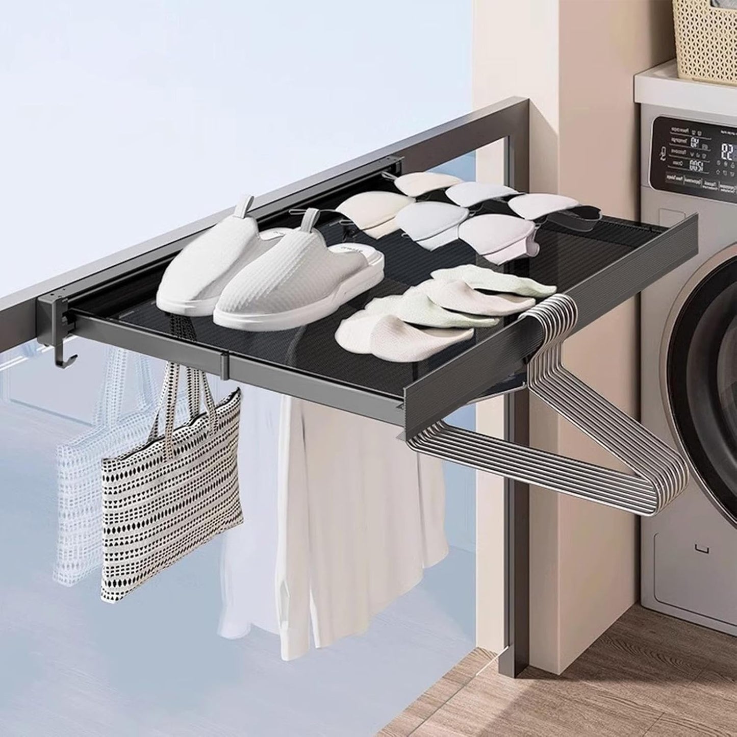 Space-Saving Foldable Laundry Drying Rack
