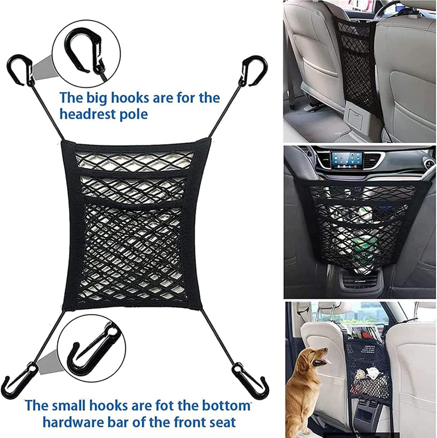 Universal Car Seat Organizer & Pet Net Barrier