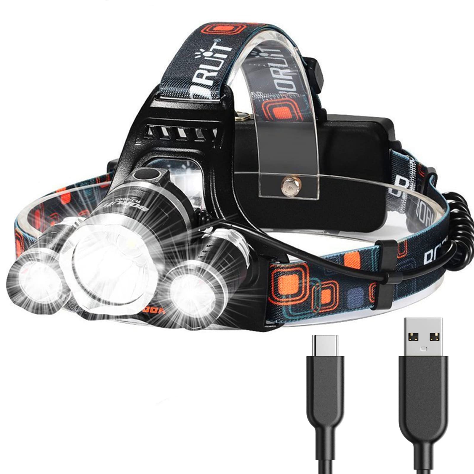 Bright Rechargeable LED Flashlight Headlamp - Cofik
