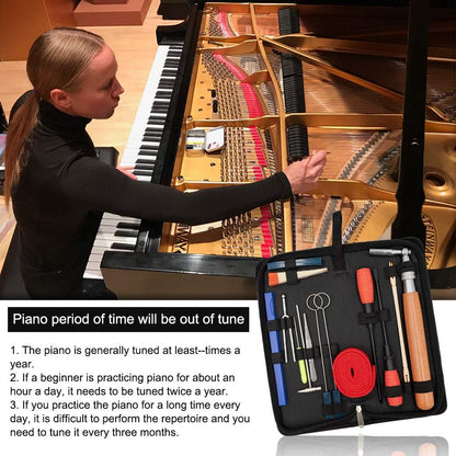 Deluxe 16-Piece Piano Tuner Tool Set with Case