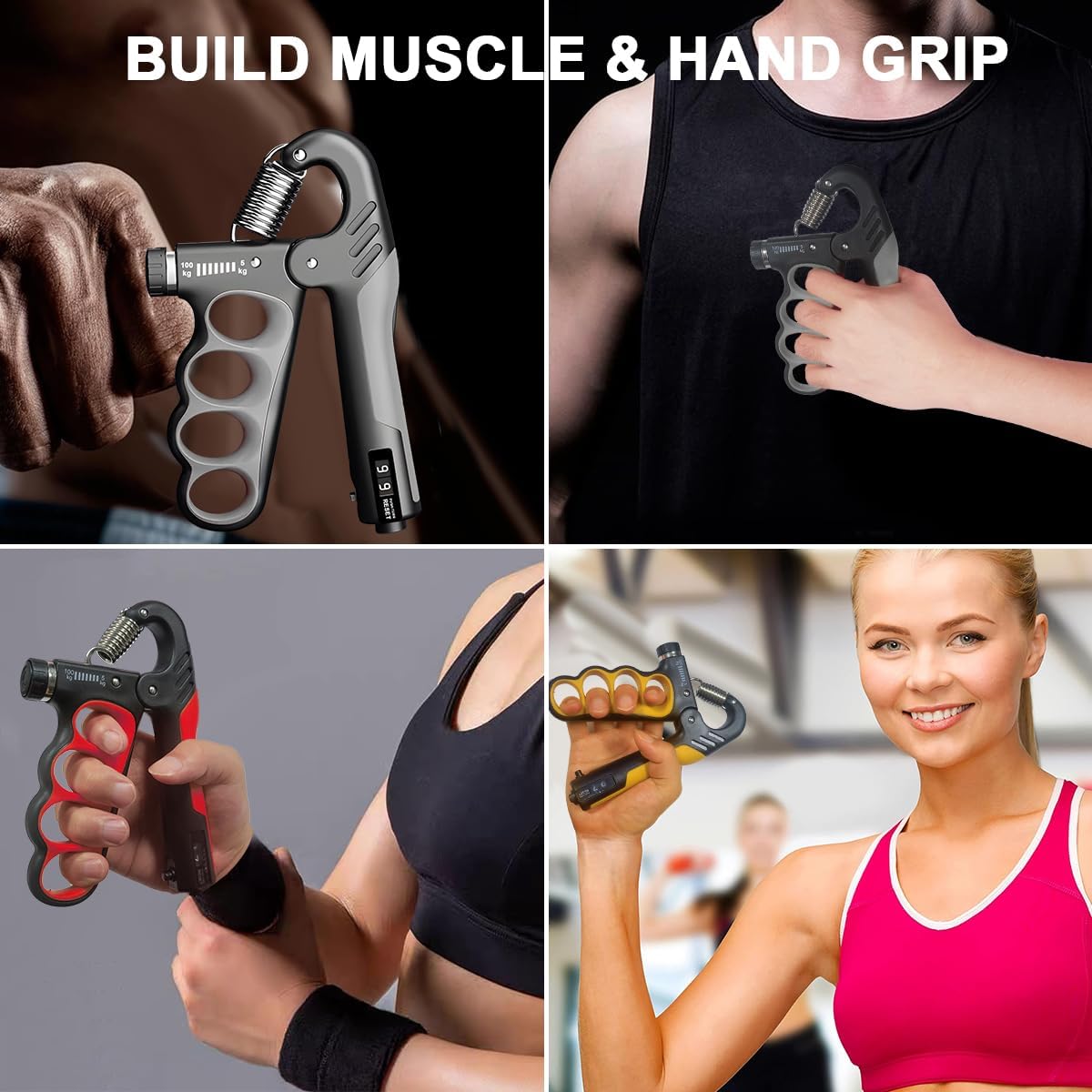 Compact Hand Grip Exerciser with Counter and Non Slip Grip - Cofik