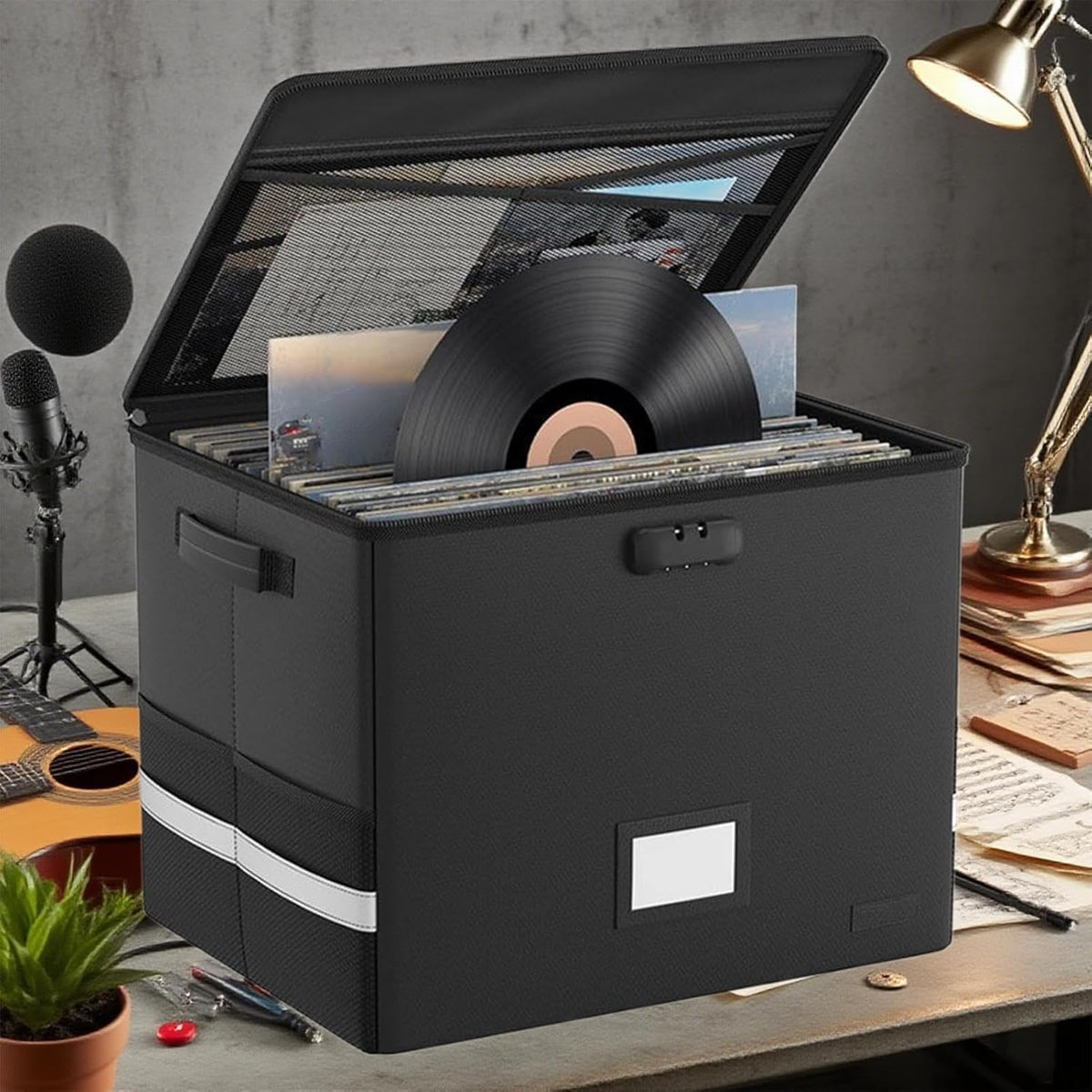 Durable Vinyl Record Storage Box – Waterproof Protector Case