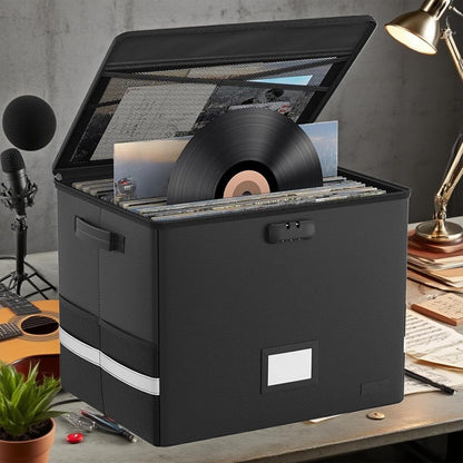 Durable Vinyl Record Storage Box – Waterproof Protector Case