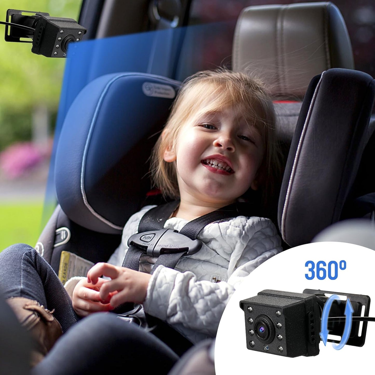 Baby Car Seat Mirror with HD Camera and 4.3 Display