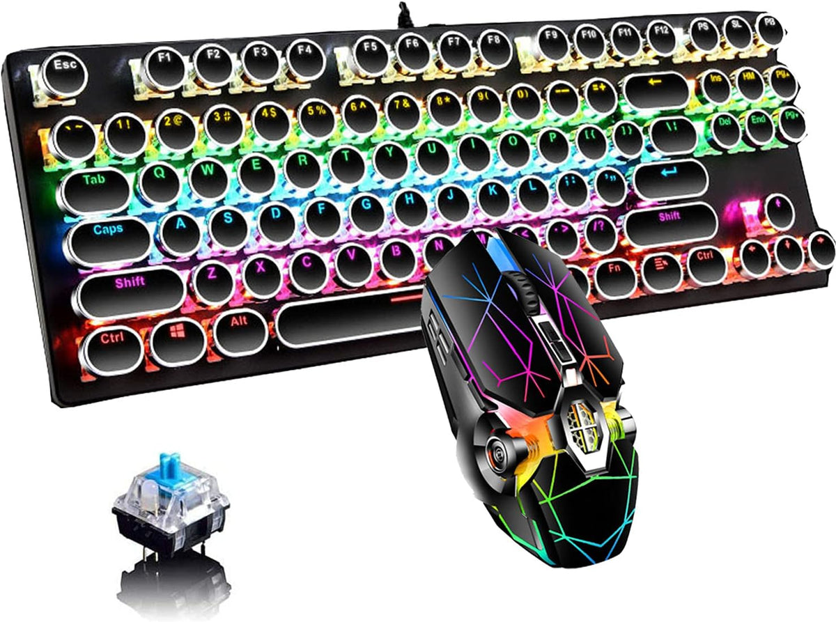 Pro Gamer Keyboard RGB LED Blue Mechanical Keys
