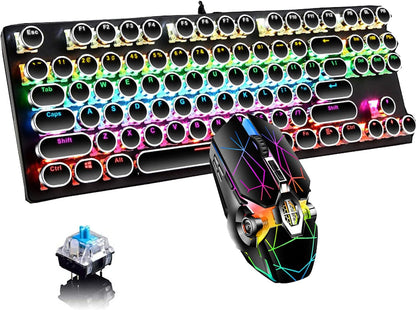 Pro Gamer Keyboard RGB LED Blue Mechanical Keys