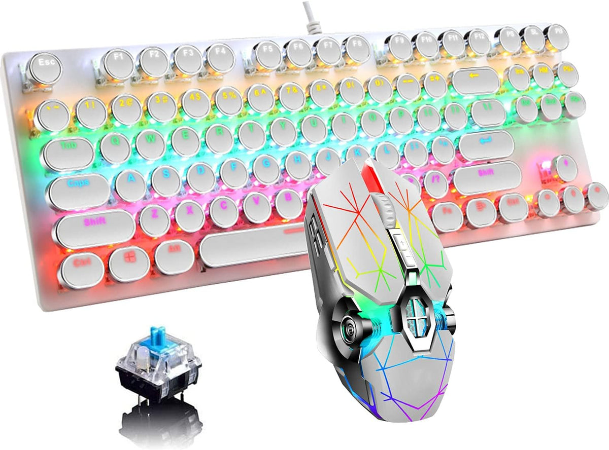 Pro Gamer Keyboard RGB LED Blue Mechanical Keys
