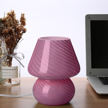 Elegant Glass Table Lamp Mushroom Shape