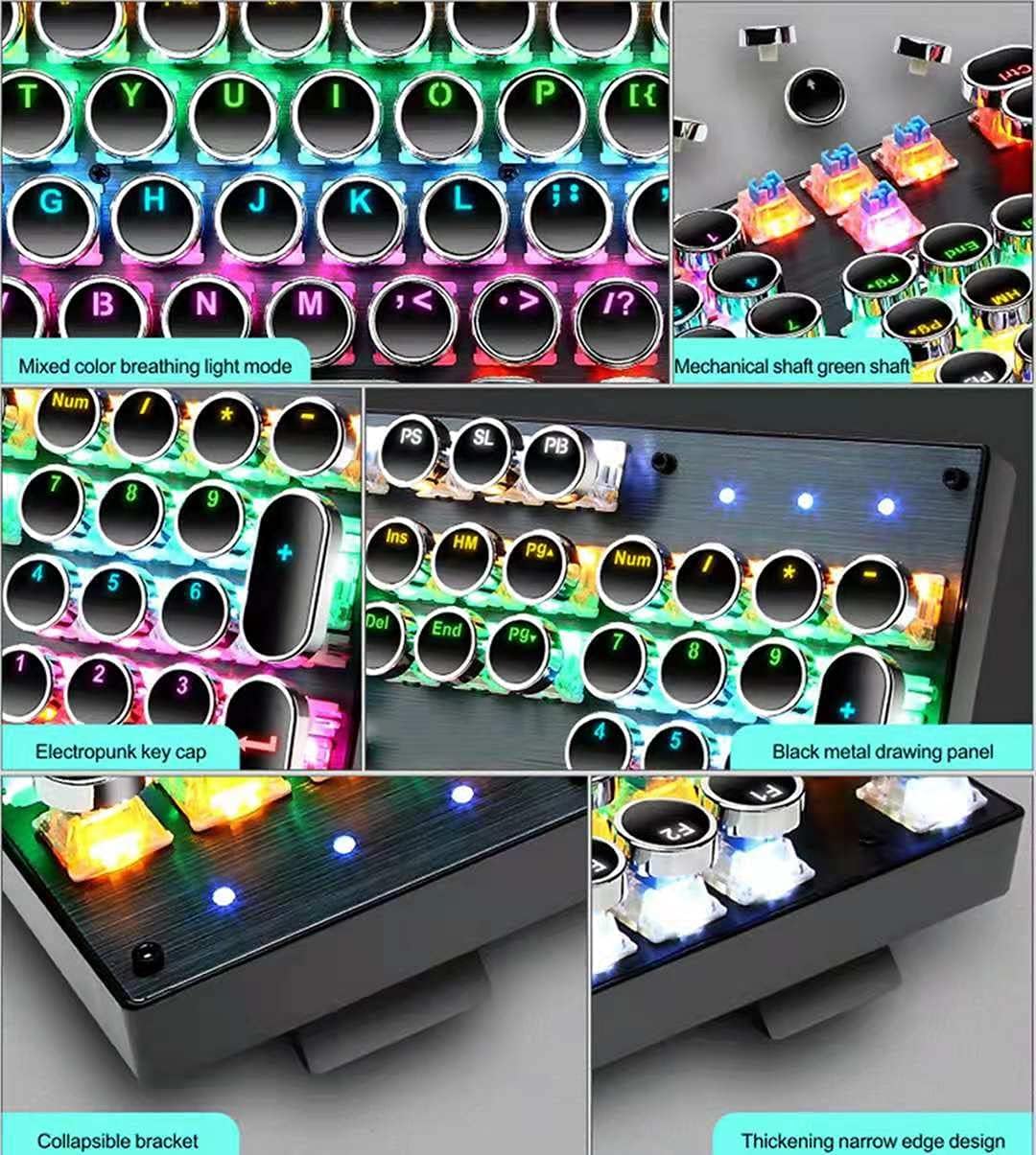 Pro Gamer Keyboard RGB LED Blue Mechanical Keys