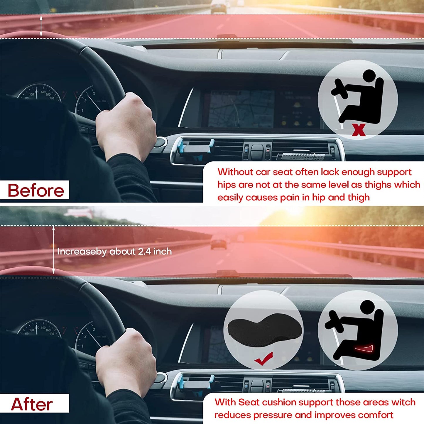 Comfortable Car Seat Pad for Back Support