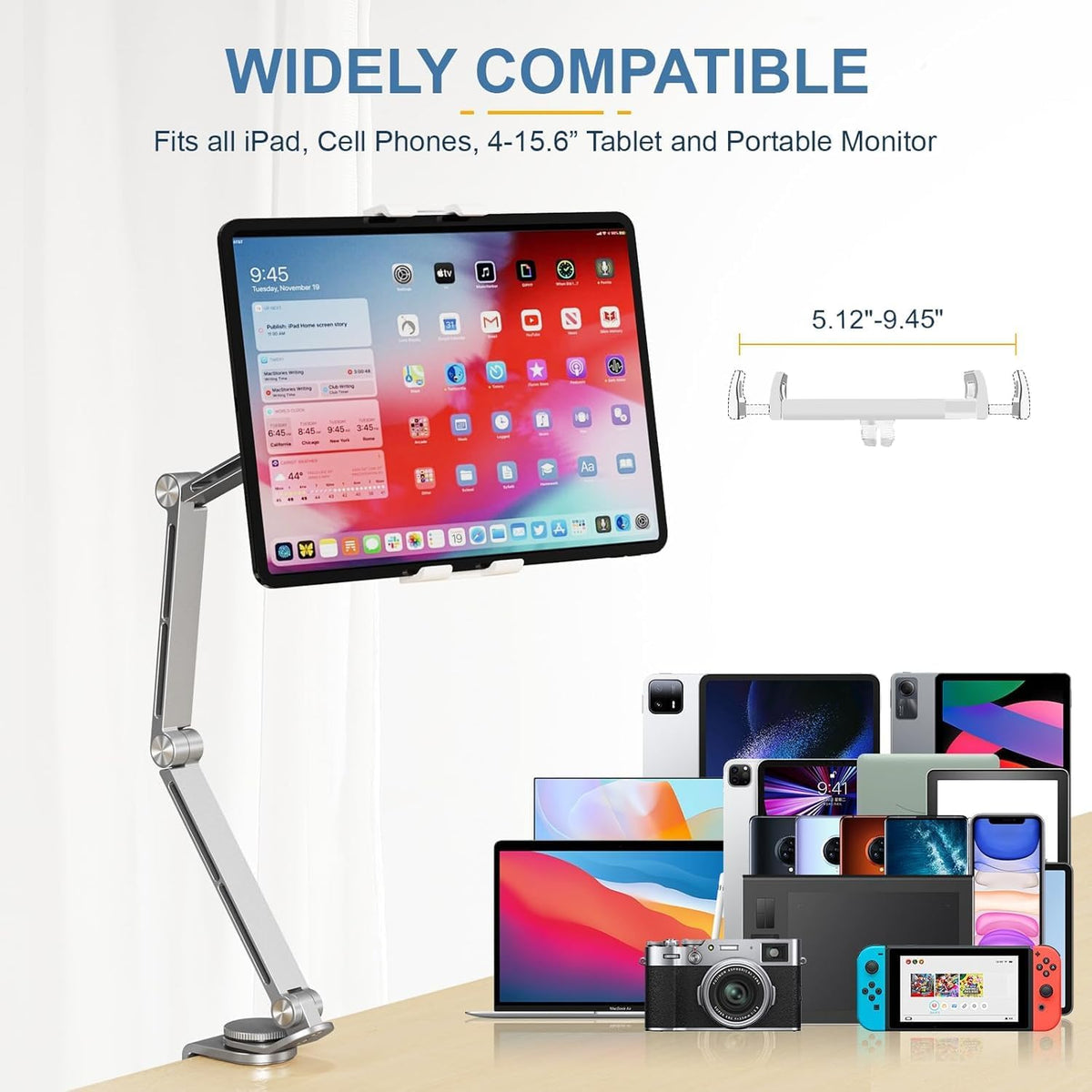 Portable Folding Tablet Stand with 360° Swivel