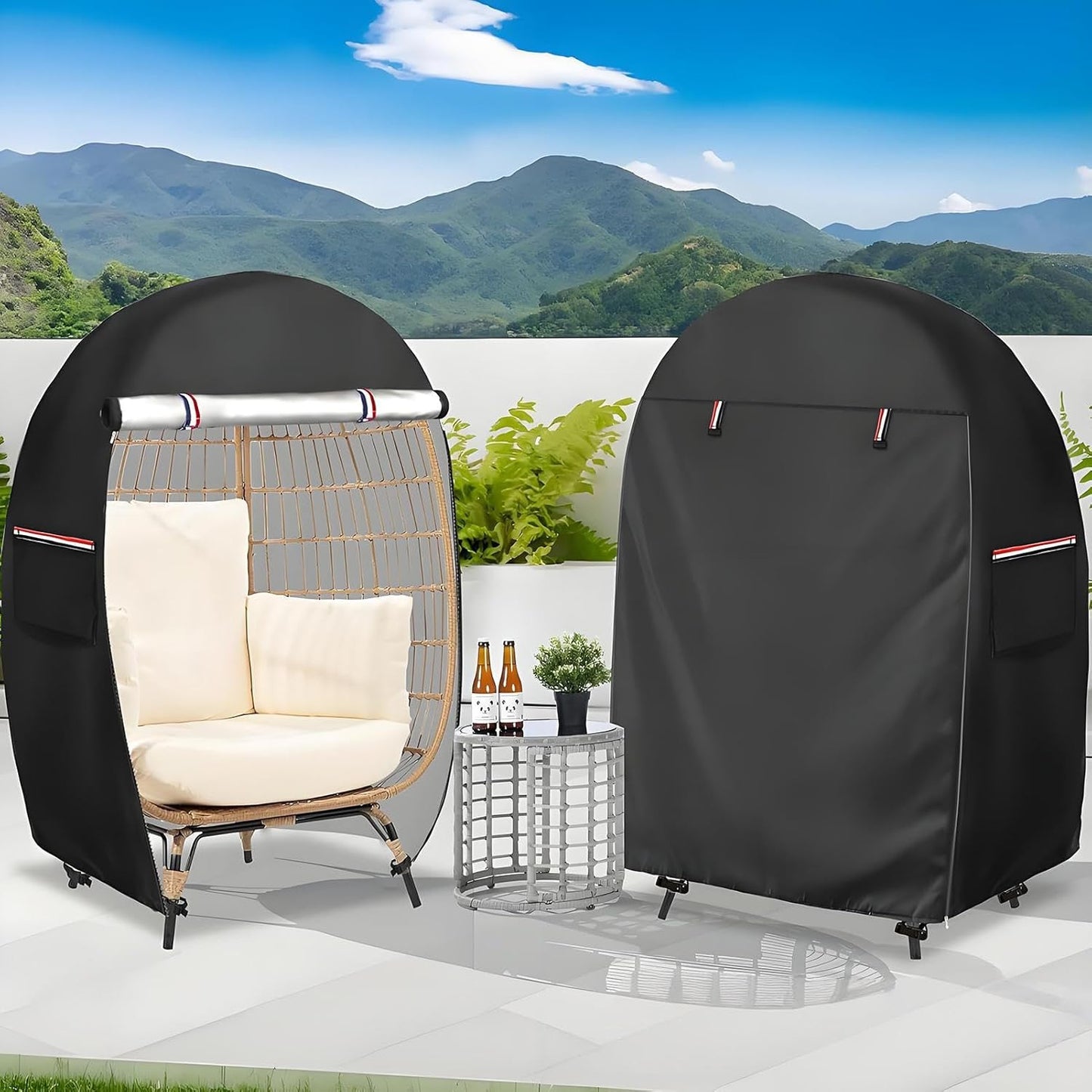 Waterproof Outdoor Chair Cover with Double Zipper