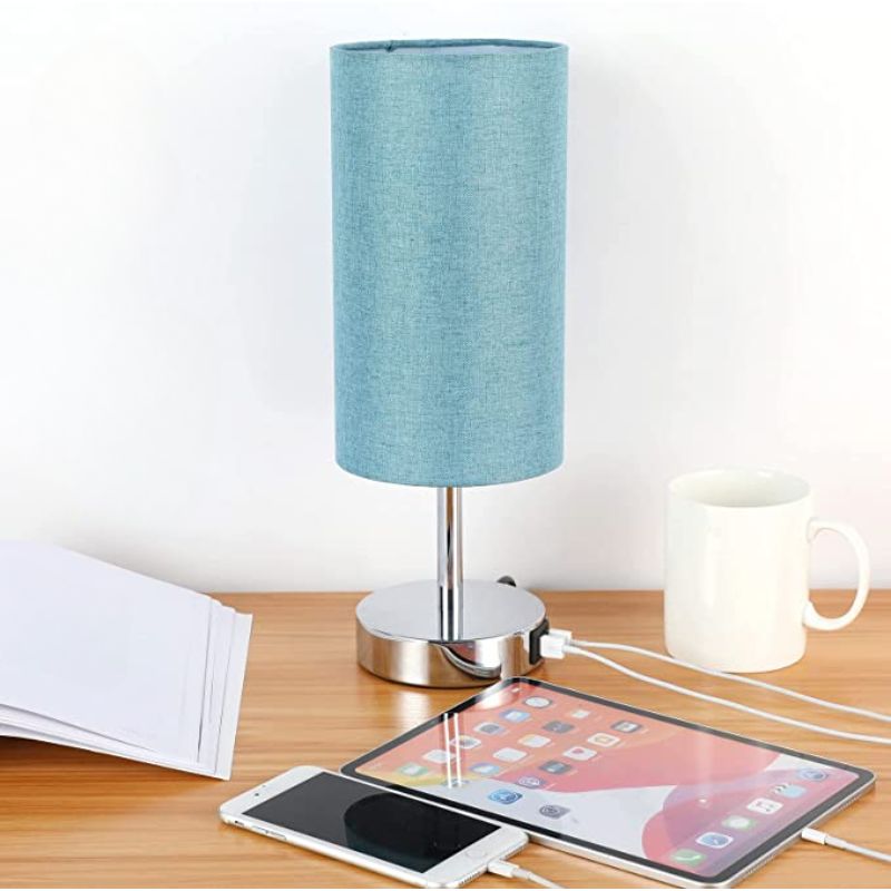 Smart Wooden Bedside Lamp with USB Port