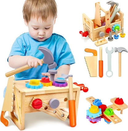 Wooden Toy Toolbox for Kids Creative Play