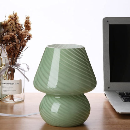 Elegant Glass Table Lamp Mushroom Shape