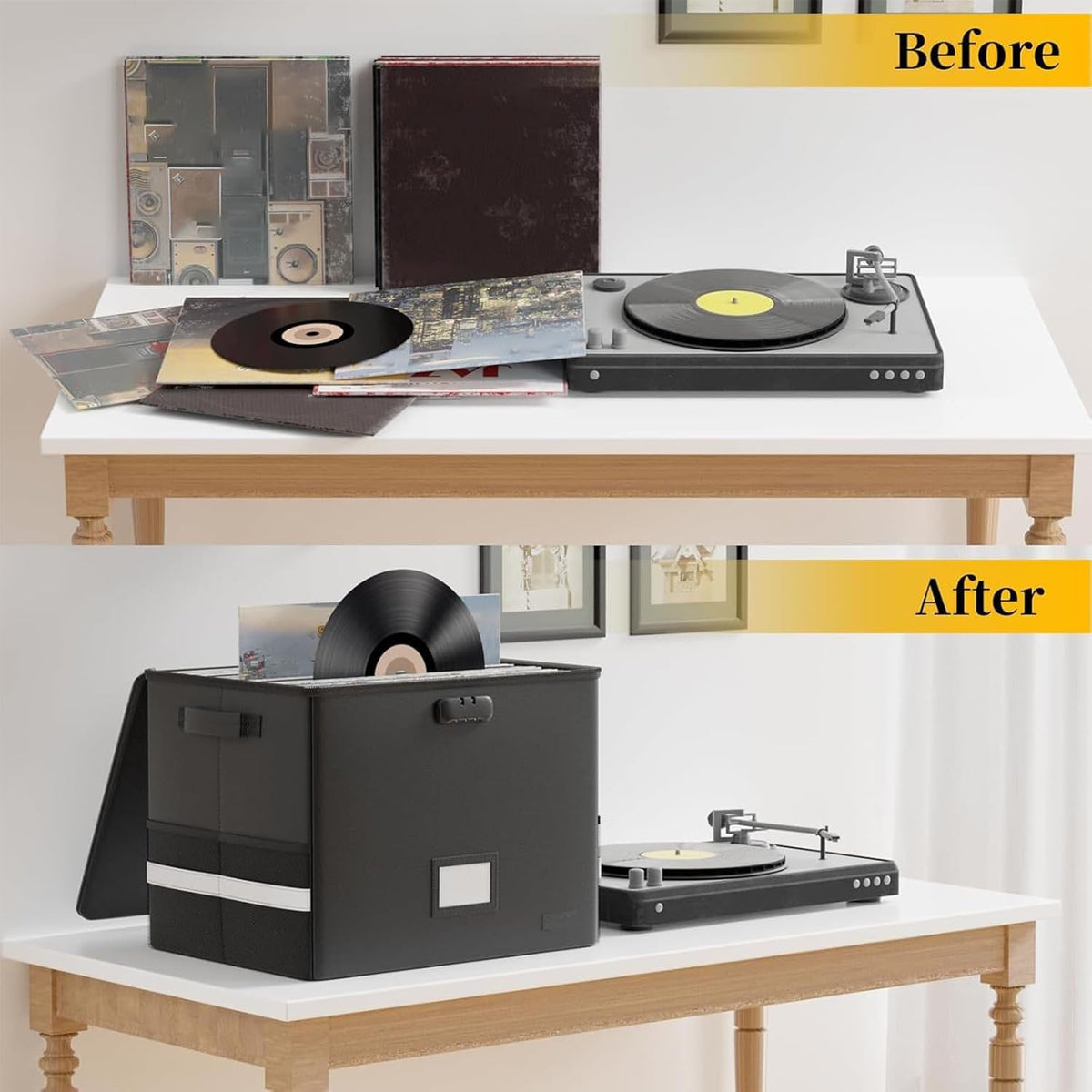 Durable Vinyl Record Storage Box – Waterproof Protector Case