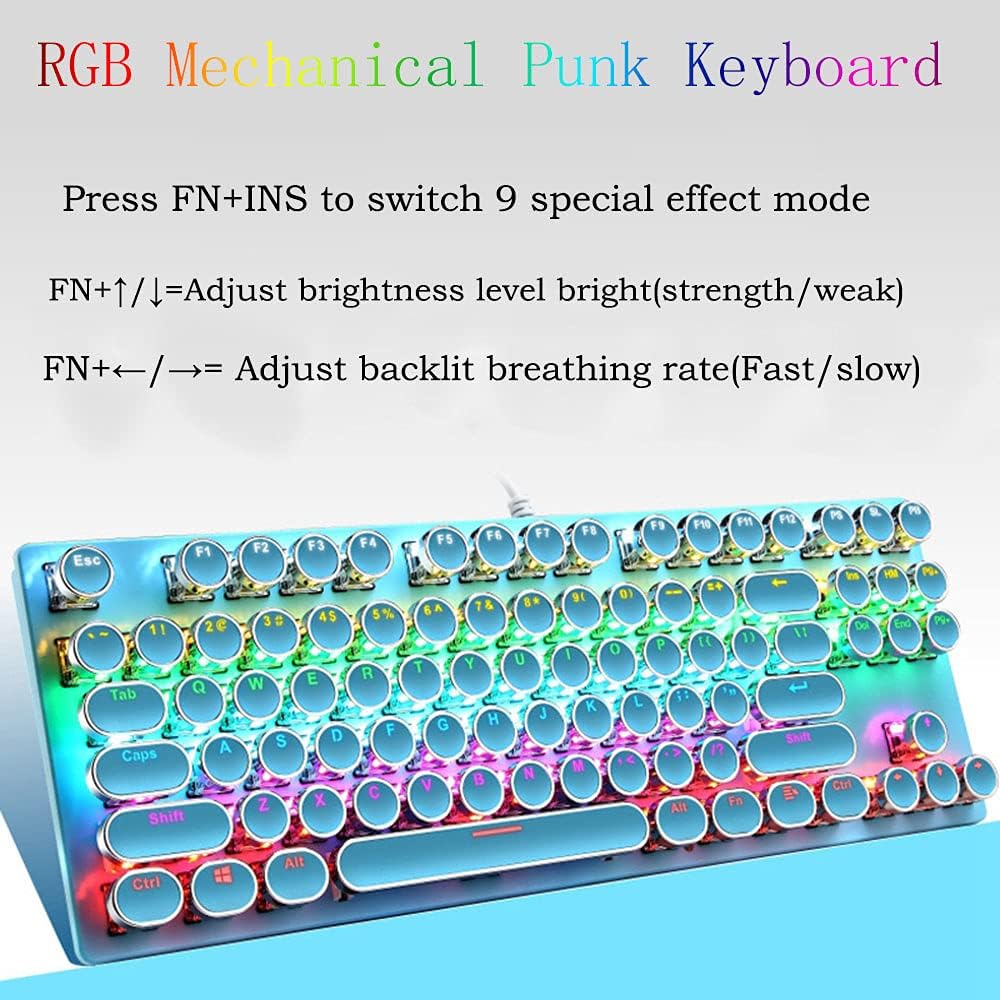 Pro Gamer Keyboard RGB LED Blue Mechanical Keys