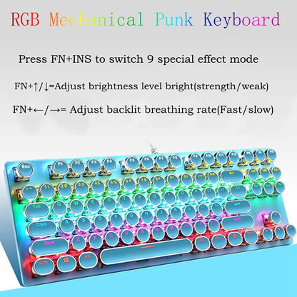 Pro Gamer Keyboard RGB LED Blue Mechanical Keys