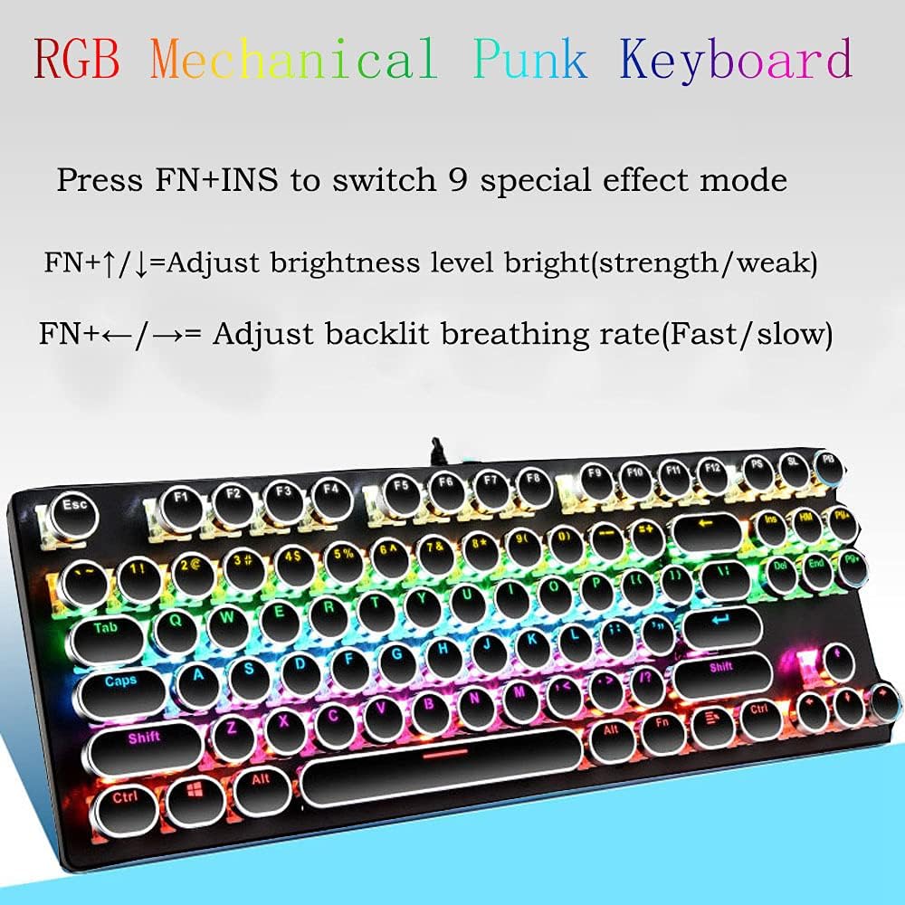 Pro Gamer Keyboard RGB LED Blue Mechanical Keys