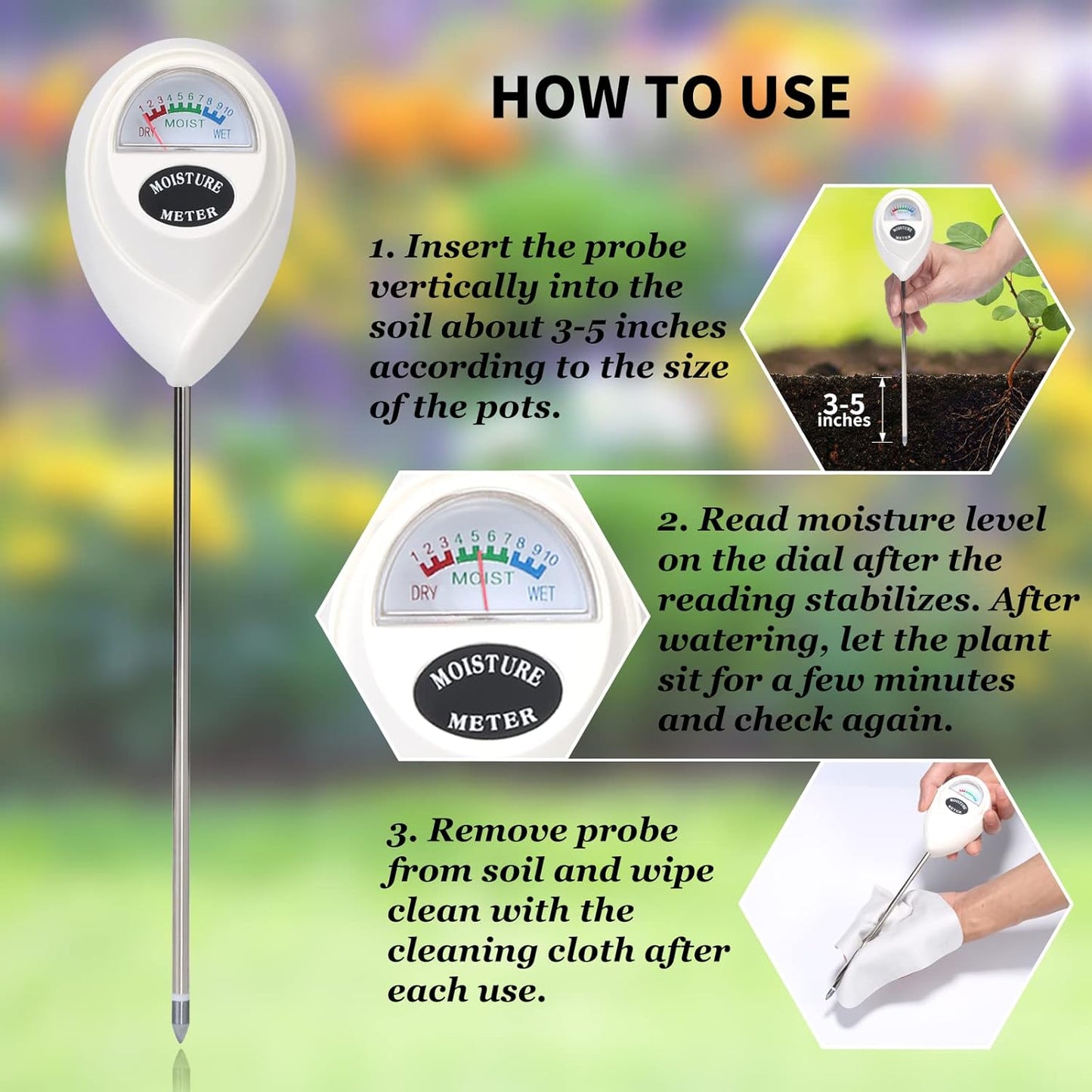 Accurate Soil Moisture Tester for Plant Care