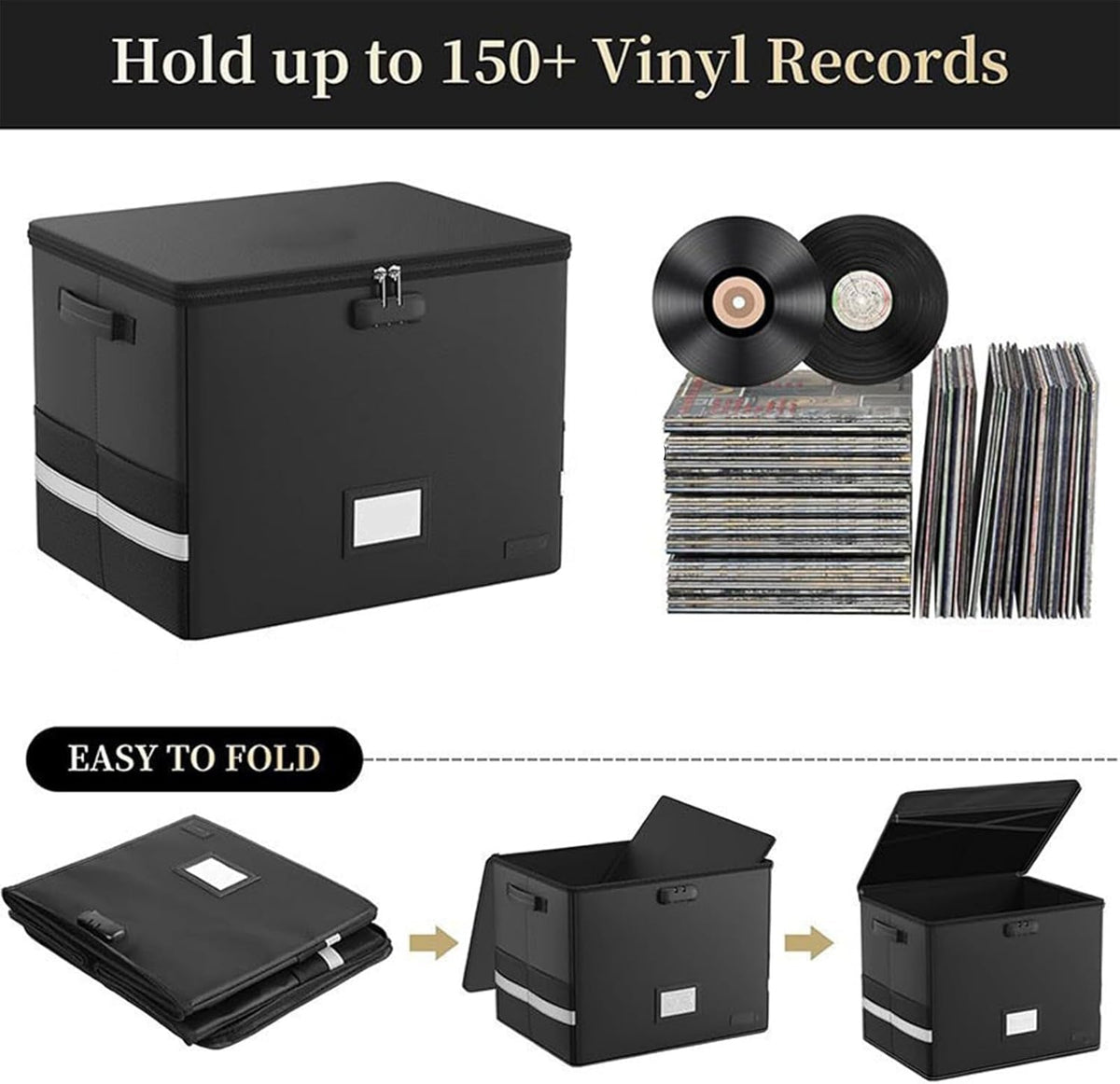 Durable Vinyl Record Storage Box – Waterproof Protector Case