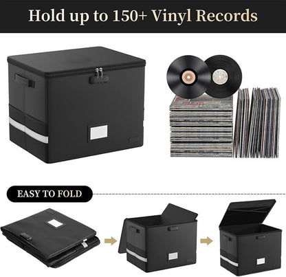 Durable Vinyl Record Storage Box – Waterproof Protector Case