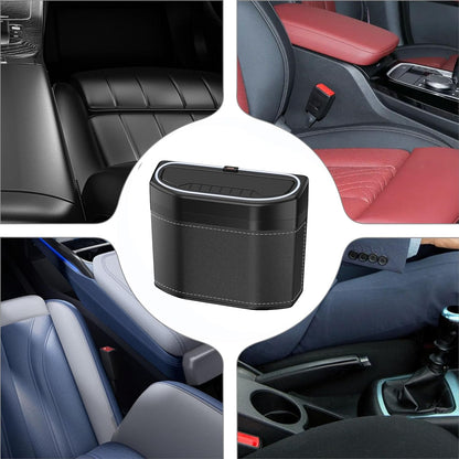Odor-Proof Car Waste Bin with LED Light