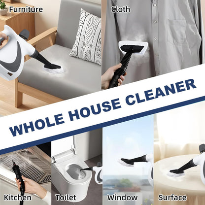 Powerful Handheld Steam Cleaner with 9 Accessories