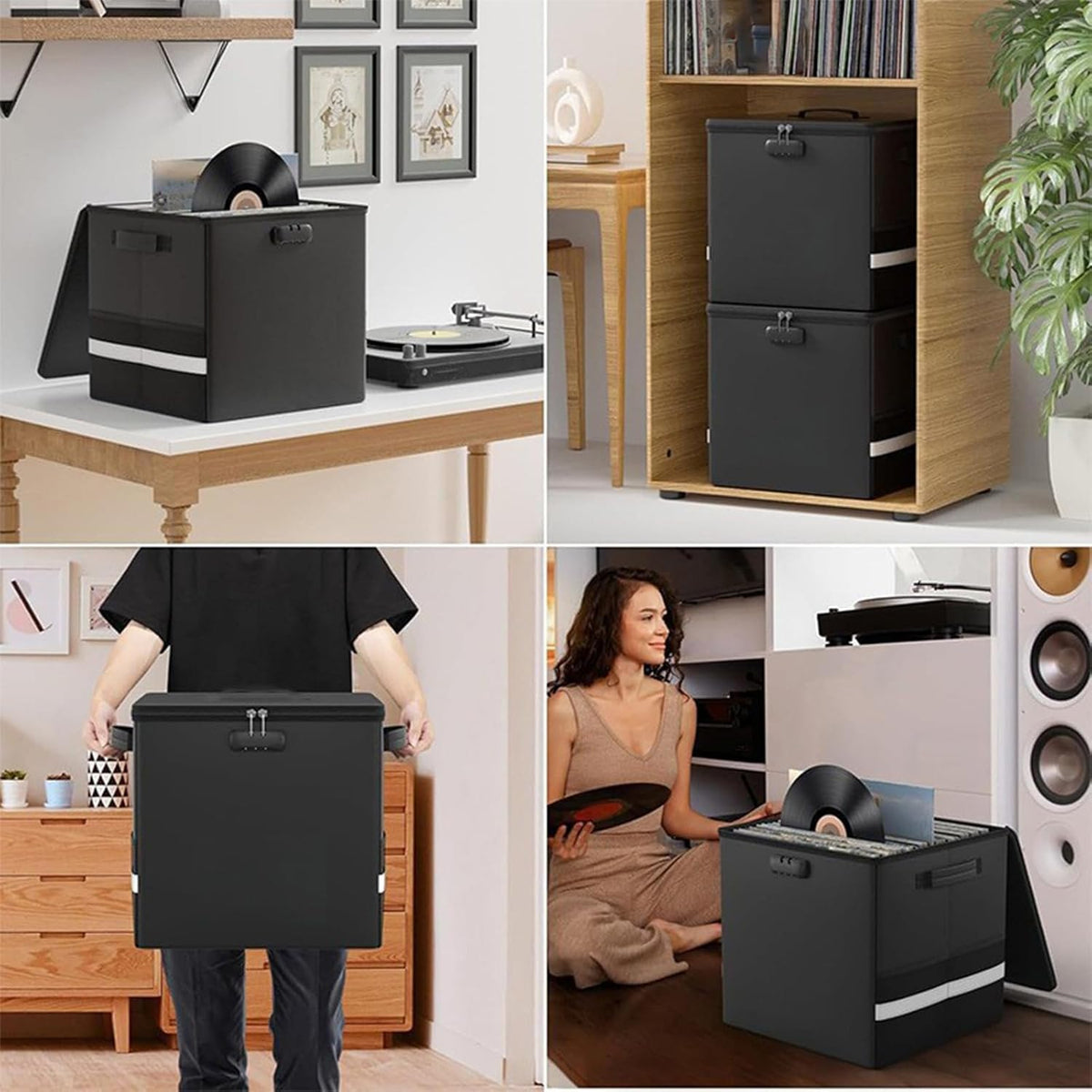 Durable Vinyl Record Storage Box – Waterproof Protector Case