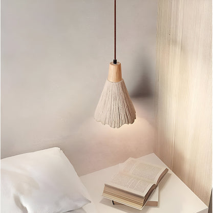 Simple Cream Hanging Pendant Light Fixture