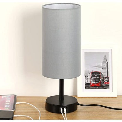 Smart Wooden Bedside Lamp with USB Port
